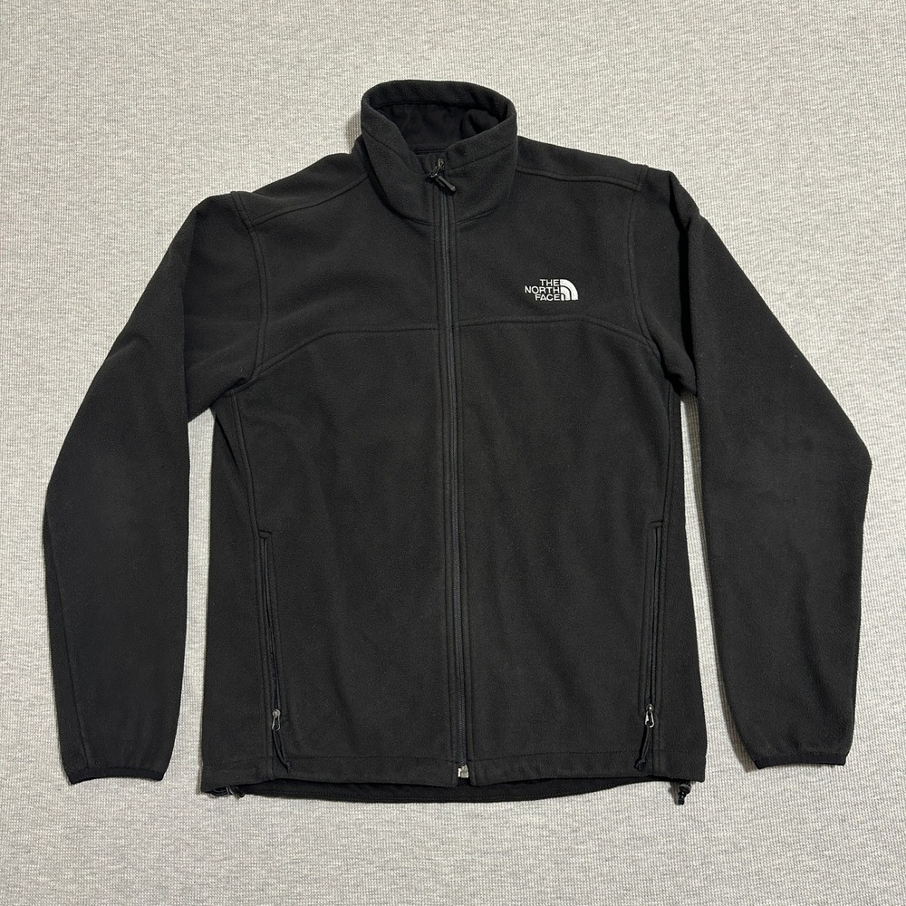 The North Face Black Full Zip Outdoor Fleece Jacket Mock Neck Mens Size S/P